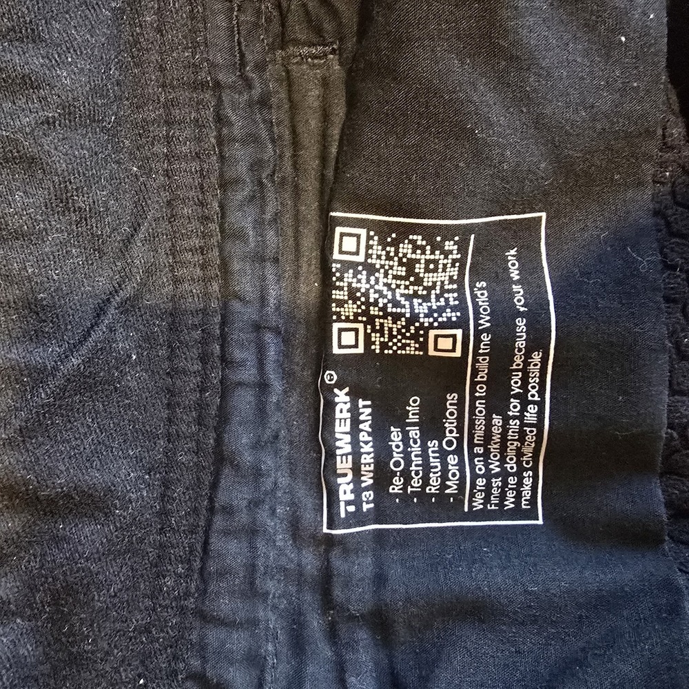 Truewerk T3 Work Pants Mens 36x36 Black Fleece Lined Cargo Utility Stretch - Picture 15 of 16